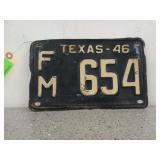 Texas 46 license plate, FM 654