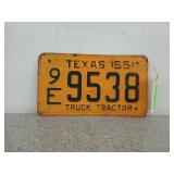 Texas 55 truck tractor license plate