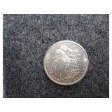 1881 S Morgan silver dollar