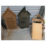 Two and a half clock/ wooden calendar cabinets?