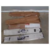 Two different styles of laminate flooring, one