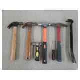 Collection of hammers, includes two ball peen, a