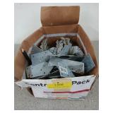 Box filled with joist hangers, etc.