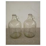 Two glass one gallon jars