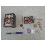 A Jack Daniels Old number 7 whiskey tin filled