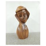 Wooden bust of a lady, Mother Mary? 10 in