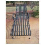 63 in metal pool lounge on wheels