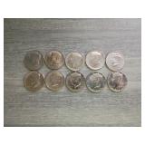 10 Kennedy half dollars 1976 to 2023 various years
