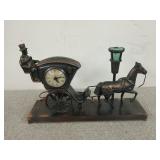 United clock/lamp combo with horse and buggy,