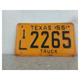 Texas 55 truck license plate, 1L 2265