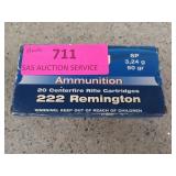 19 rounds of 222 Remington centerfire rifle