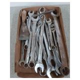 Flat of assorted combination wrenches, includes