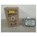 Mostly full? Box of Viv UTP cable, and a halogen