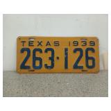 Texas 1939 license plate, 263126
