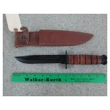 6.5 inch fixed blade marked USMC with matching