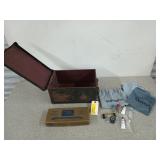 Old wooden trunk, 7x13x9 in, with a Smith and