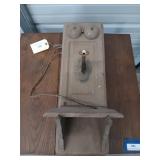 Antique phone box, missing receiver, 27x855 in