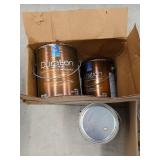Four 1 gallon cans of Sherwin-Williams duration