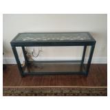 Heavy metal and glass entry table 30x50x15