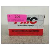 18 rounds of 22-250 REM 55 grain PSP ammunition