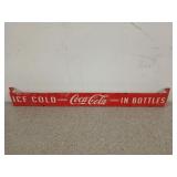 Metal Coca-Cola display sign, 3x30 in