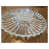 12' Round heavy glass party tray