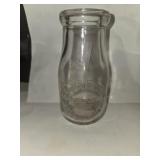 Glass pint a l Hathaway cream bottle .