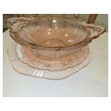 11.5' Pink depression glass Platter/bowl/cake