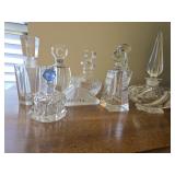 Crystal crystal and glass perfume bottles