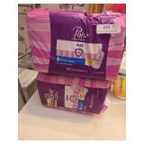 Two new bags of poise pads