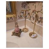 3 Gold tone hand towel holders