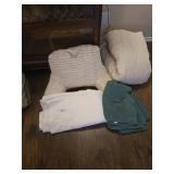 Large pillow bedspread & two blankets