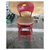Red kitchen stool with flip out steps *