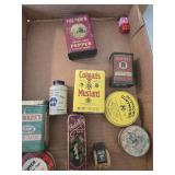 Collection of vintage advertising tins