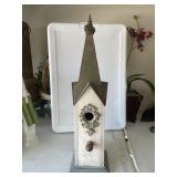 Wood birdhouse w/ metal roof  21x6x6'