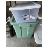 2 Plastic totes with lids