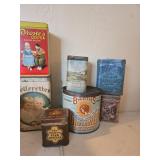 7 Vintage advertising tins