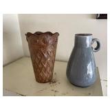 10x6 metal Vase and 10x6 ceramic vase