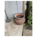 Large clay flower pot 16x16 round .