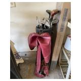Golf clubs with bag, four Woods  &19 irons