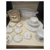 Assorted China and biscuit jar