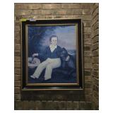 32' x 28'. Boy with the dog oil on canvas