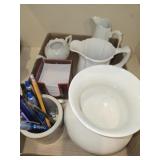 Assorted white kitchenware