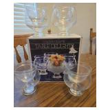 4 glass icer & liner cups for fruit or shrimp