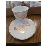 14 ocs china tea set, small chips