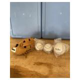 Kids baseball glove with three balls .