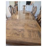 Oak/Walnut Dining table 104' x 40' & 8 chairs*