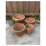 4 Large clay pots