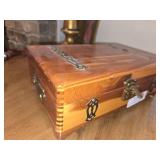 Antique Cedar box w/ brass fittings 4x11x7.5