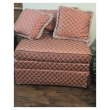 Rolling ottoman w/ 3 marching pillows 16x28x22